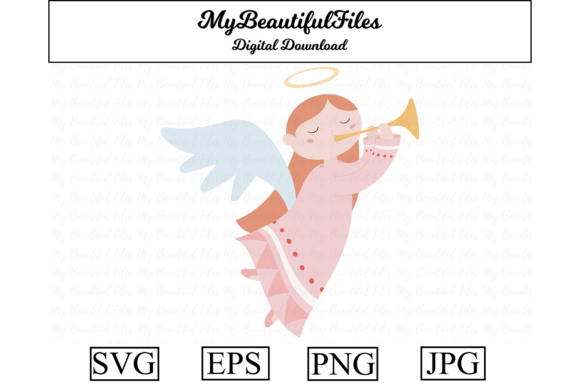 Christmas Angel Clipart Design: Graphics & Illustrations
