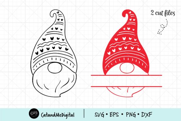 Christmas Gnome Monogram Frame: Graphics & Illustrations