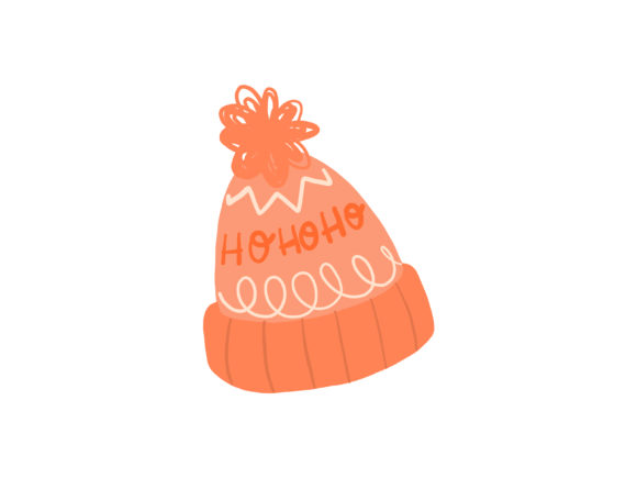 Christmas Illustration Red Ski Hat: Graphics & Editorial Use