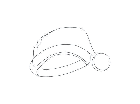 Christmas Santa s Hat Outline Icon: Graphics & Illustrations