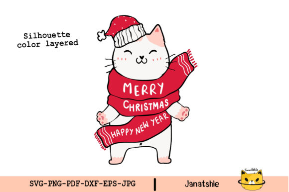 Happy New Year Cat: Festive Graphics & Illustrations