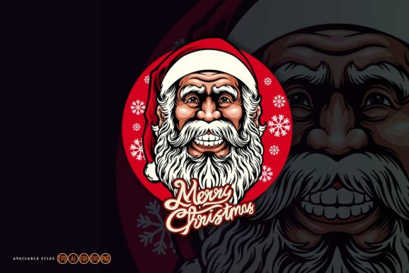 Merry Christmas Smiley Santa Graphics & Illustrations