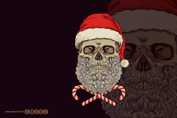 Skull Santa Graphics: Festive Illustrations for Crafters